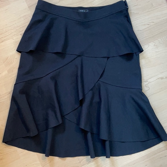 Club monaco black ruffled a-symmetrical skirt 8 - Picture 1 of 2